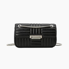 Striped Women Shoulder Bag Chains Crossbody Bags Small Phone Flap