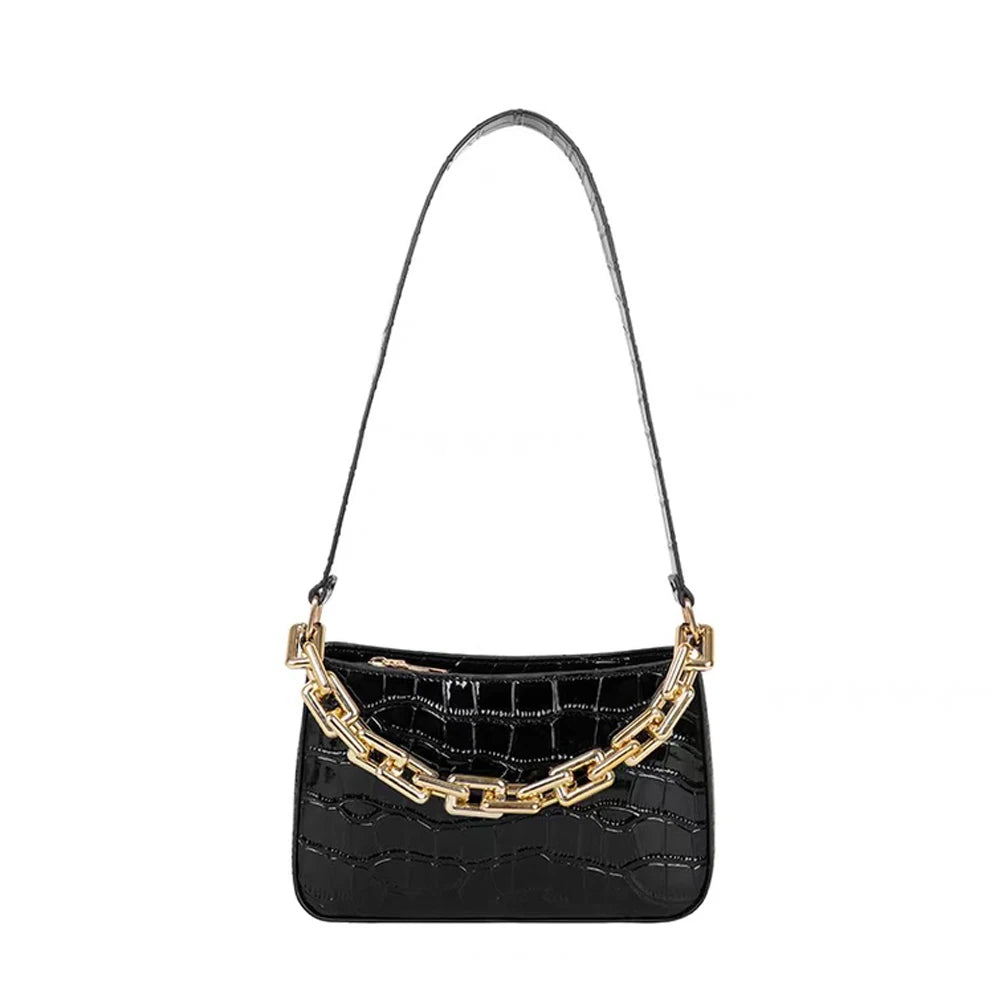 Crocodile Pattern PU Leather Tote Shoulder Bag for Women