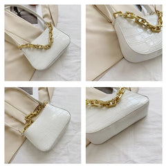 Crocodile Pattern PU Leather Tote Shoulder Bag for Women