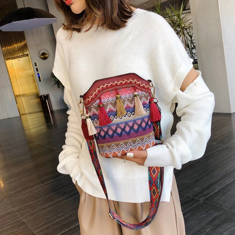 Summer Beach Bag Lady Travel Handbag Women's Woven Shoulder