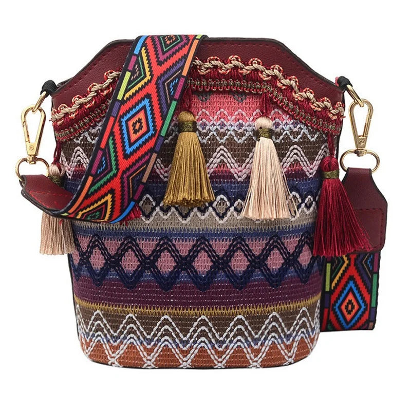 Summer Beach Bag Lady Travel Handbag Women's Woven Shoulder
