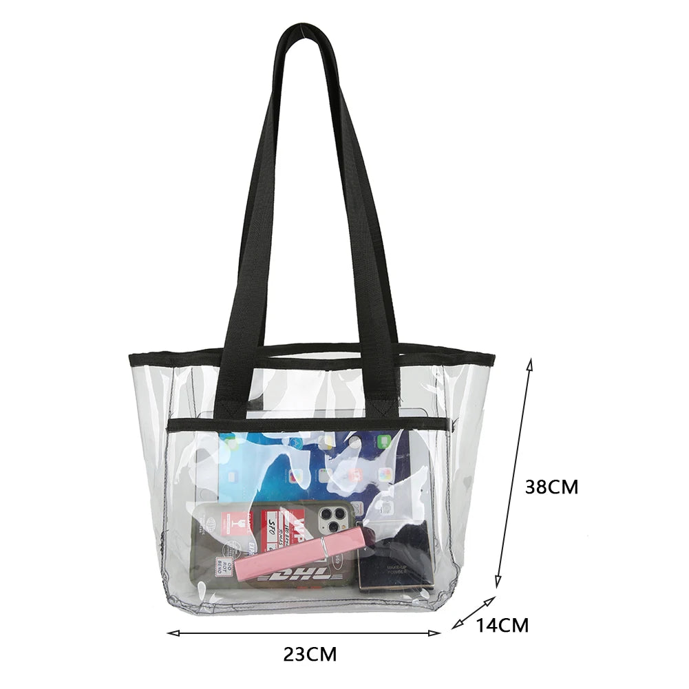 Summer Clear PVC Handbag Tote Large Capacity Women Shoulder Bag