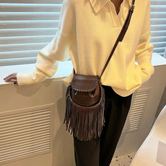 Women Leather Saddle Crossbody Shoulder Bag