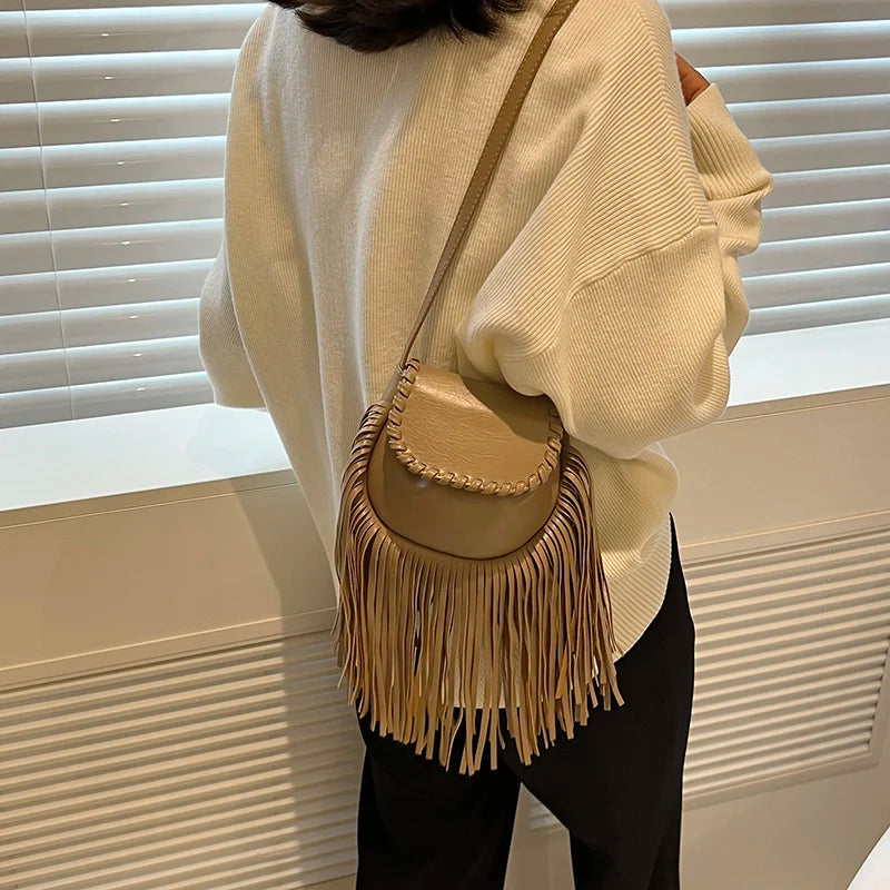 Women Leather Saddle Crossbody Shoulder Bag