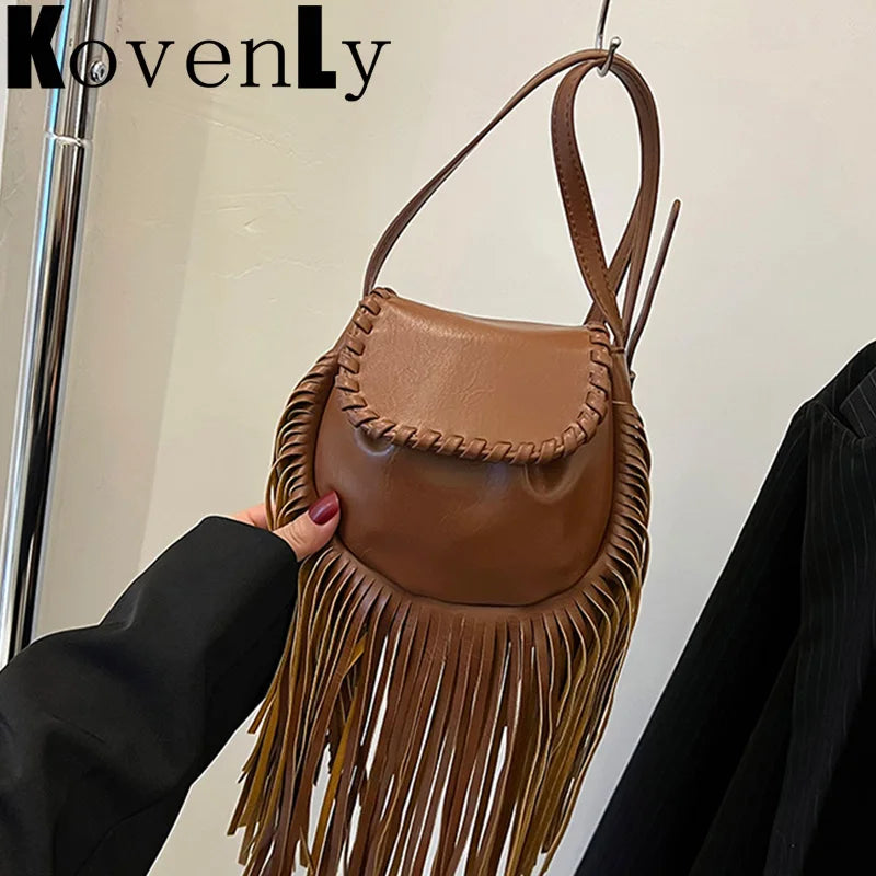 Women Leather Saddle Crossbody Shoulder Bag