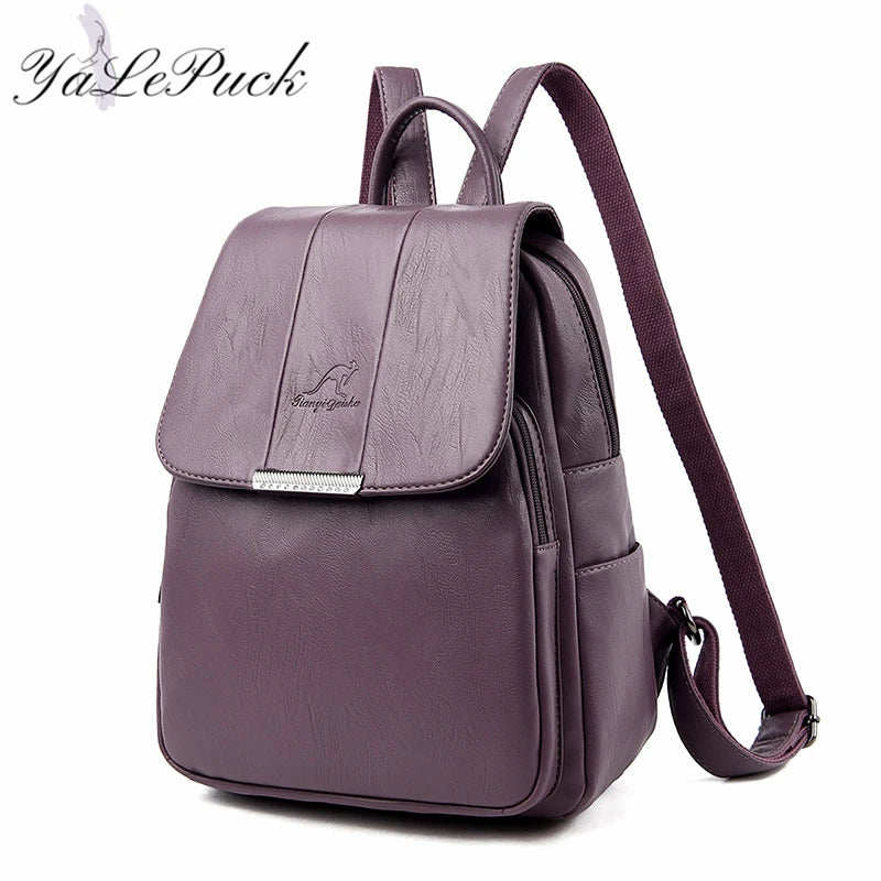 Women Backpack Large School Bag Leather Shoulder Bag