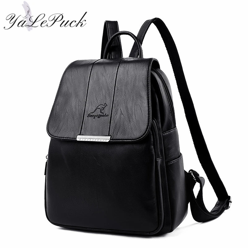 Women Backpack Large School Bag Leather Shoulder Bag