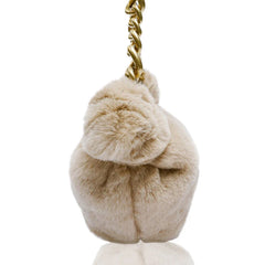 Thick Metal Chains Plush Women Shoulder Bags Handbags Faux Fur Tote