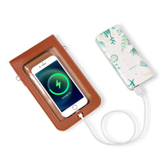 Women's Leather Wallet Crossbody Phone Bag with Touch Screen