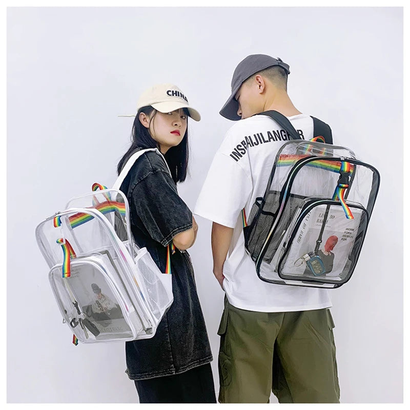 Clear PVC Transparent Backpack Waterproof School Bag