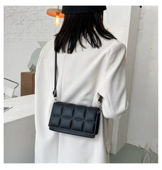 Silver Leather Cross Body Bag Small Cube Pouch