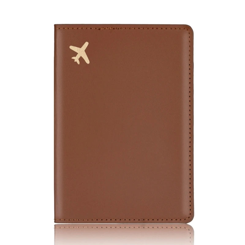 Travel Passport Cover Holder Hot Stamping Plane for Men Women C
