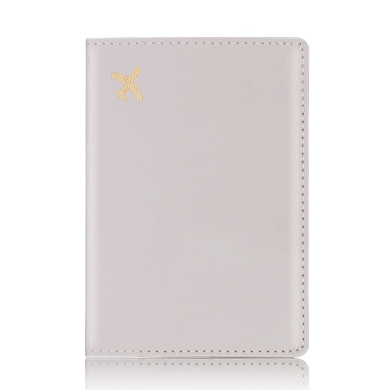 Travel Passport Cover Holder Hot Stamping Plane for Men Women C