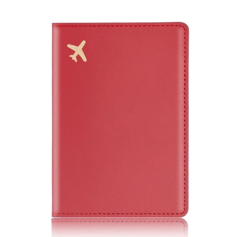 Travel Passport Cover Holder Hot Stamping Plane for Men Women C