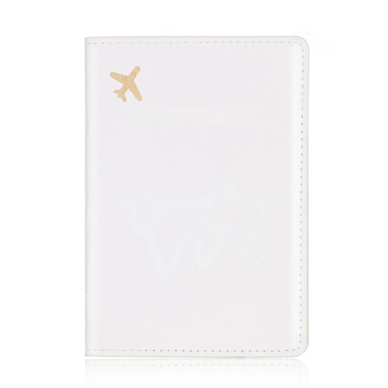 Travel Passport Cover Holder Hot Stamping Plane for Men Women C