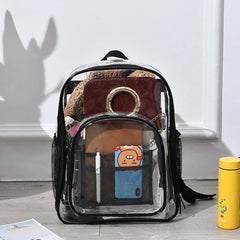 Solid PVC Backpack Large Capacity Knapsack for Women