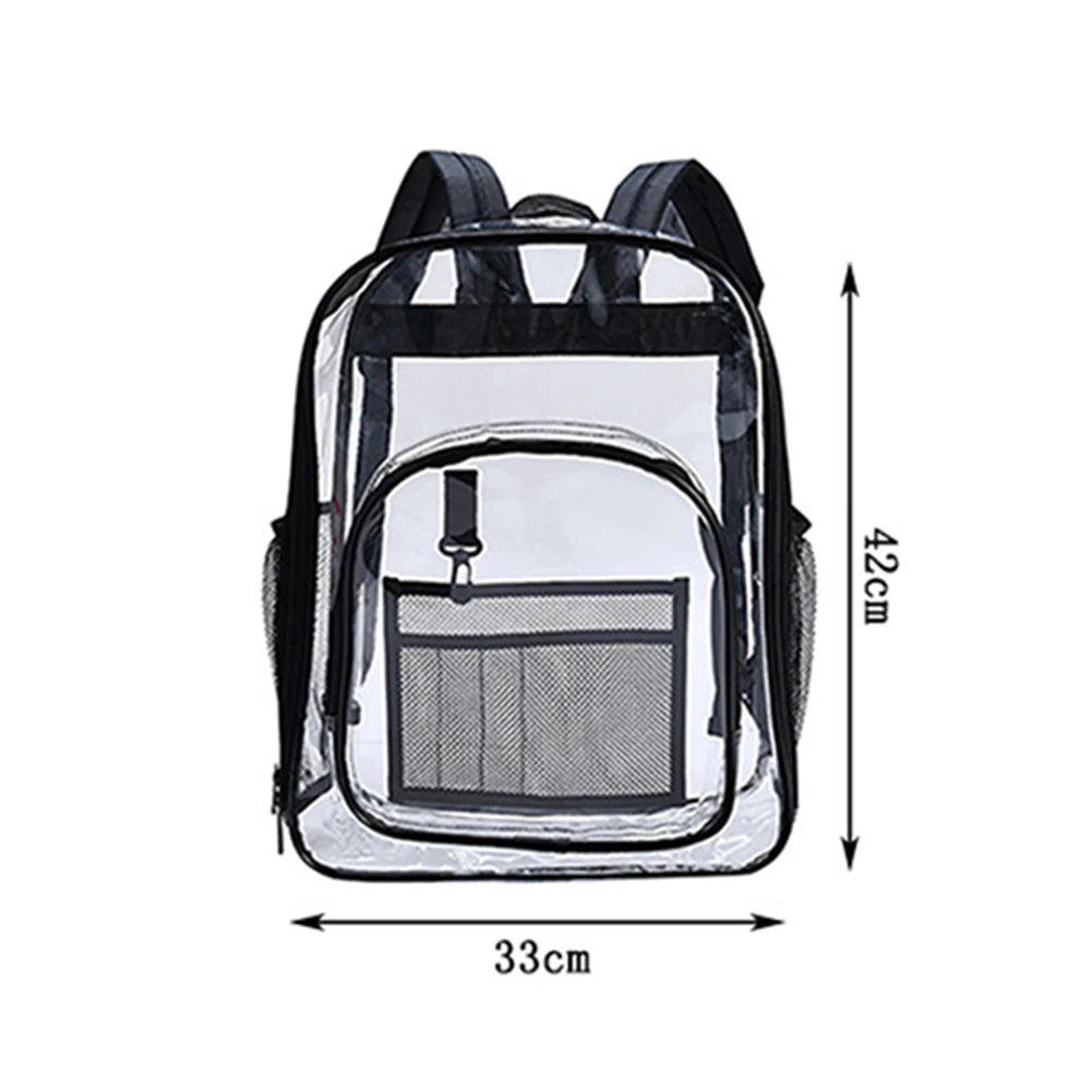 Solid PVC Backpack Large Capacity Knapsack for Women