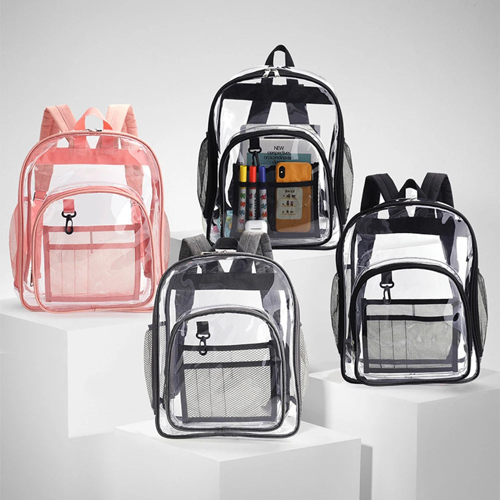 Solid PVC Backpack Large Capacity Knapsack for Women