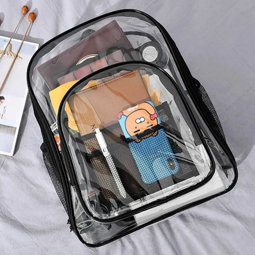 Solid PVC Backpack Large Capacity Knapsack for Women