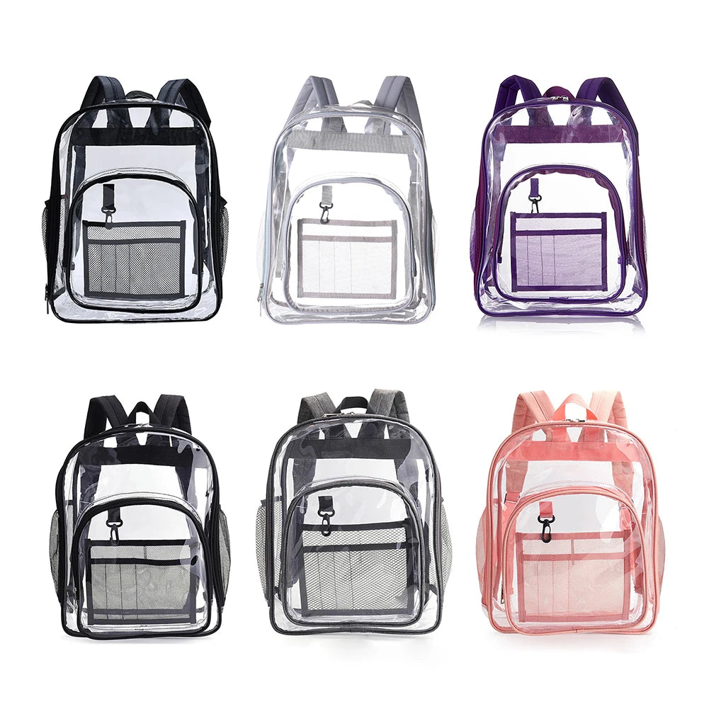 Solid PVC Backpack Large Capacity Knapsack for Women