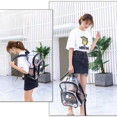 Solid PVC Backpack Large Capacity Knapsack for Women