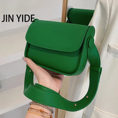 Green Solid Flap Shoulder Bag Handbags Crossbody Bag