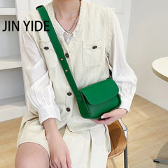 Green Solid Flap Shoulder Bag Handbags Crossbody Bag