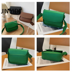 Green Solid Flap Shoulder Bag Handbags Crossbody Bag