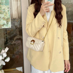 Solid Flap Shoulder Crossbody Bag for Women