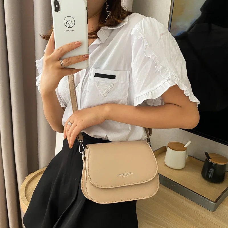 Solid Flap Shoulder Bag Small Women Messenger Bags