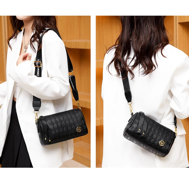 Women's Leather Saddle Shoulder Bag Vintage Tassel Tote