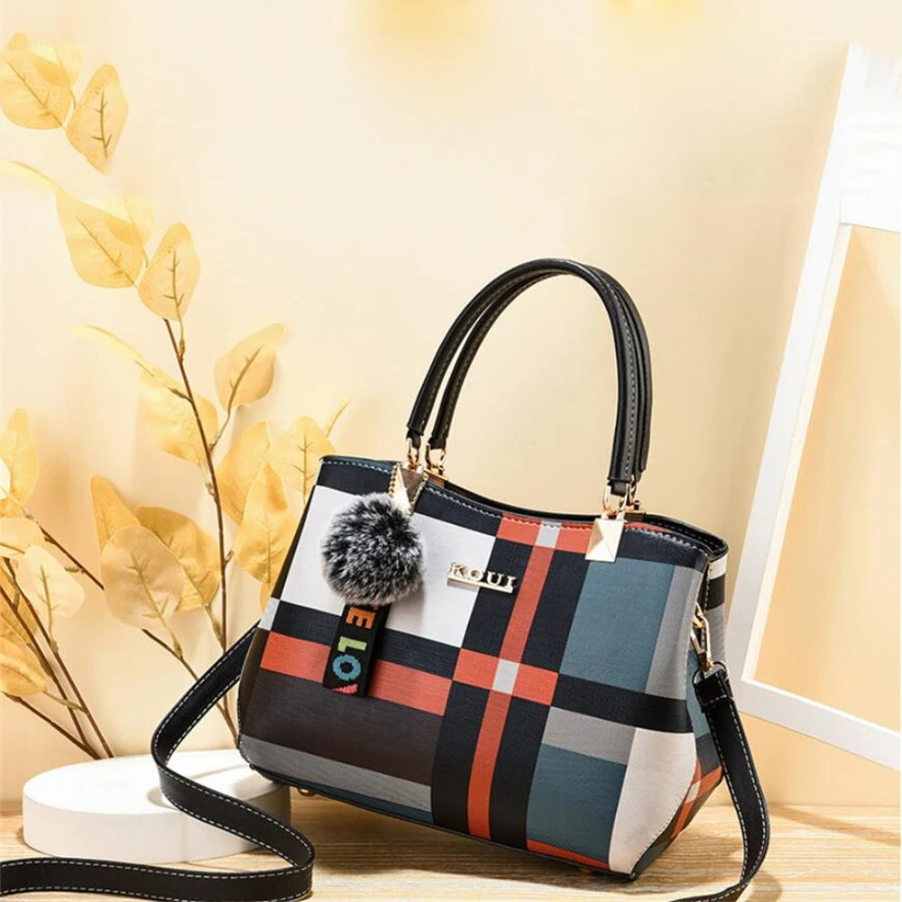 Hairball Shoulder Crossbody Bag Lady Pu Women's Handbags