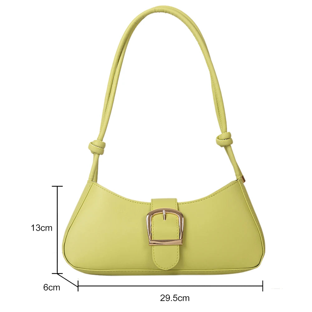 Casual Women Shoulder Bags Ladies PU Leather with Zipper Closure