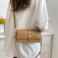 Stone Pattern PU Leather Crossbody Bag Women