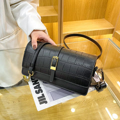 Stone Pattern PU Leather Crossbody Bag Women