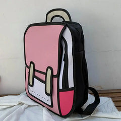 Unisex 2D Drawing Backpack for Teenager Girls B