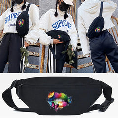 Unisex Butterfly Lips Waist Bag Crossbody Shoulder Shopping Bag