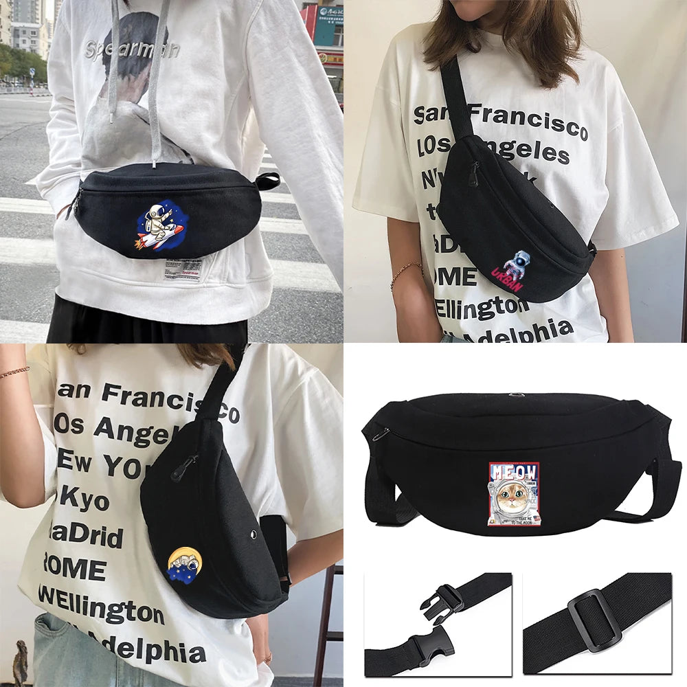 Waist Bag Astronaut Pattern Multifunctional Shoulder Bag Cycling Wallet