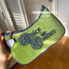 Green Velvet Armpit Bag Pendant Shoulder Bag