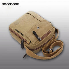 Vintage Canvas Travel Satchel Messenger Shoulder Bag