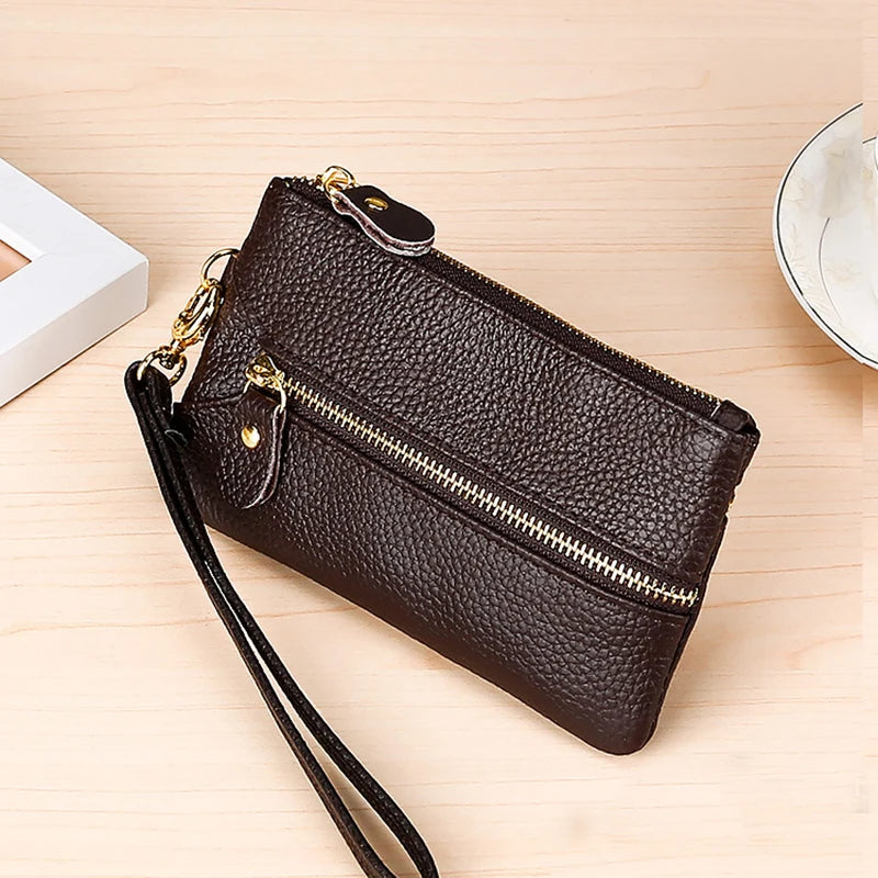 Vintage Leather Wallet Key Holder Organizer