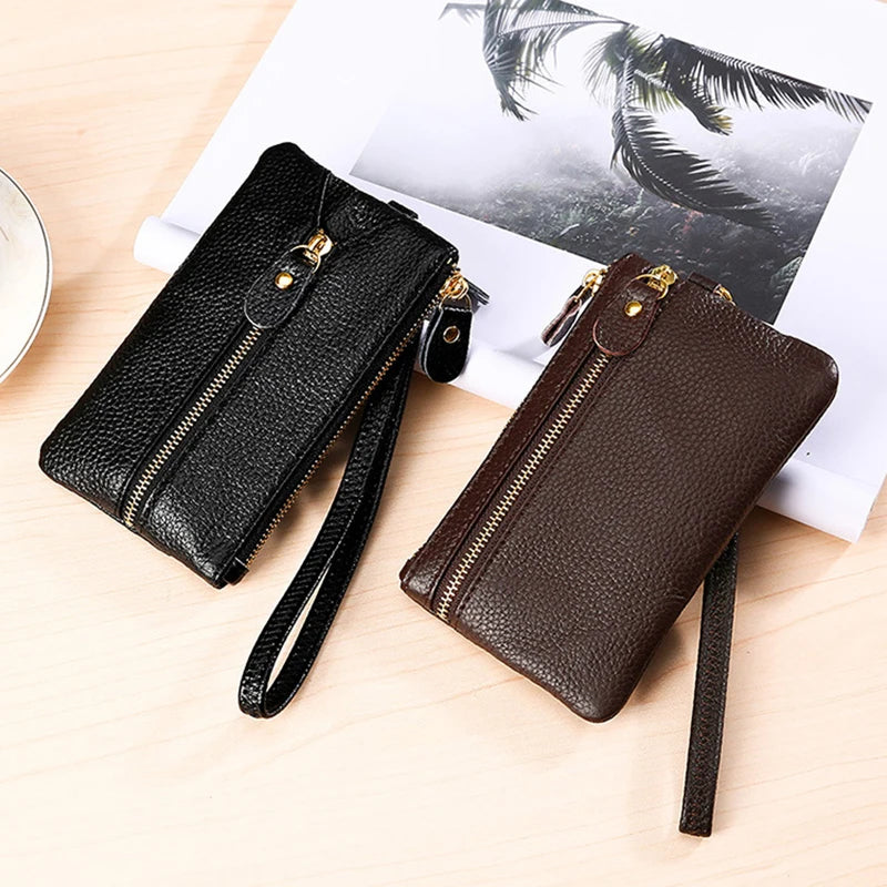 Vintage Leather Wallet Key Holder Organizer