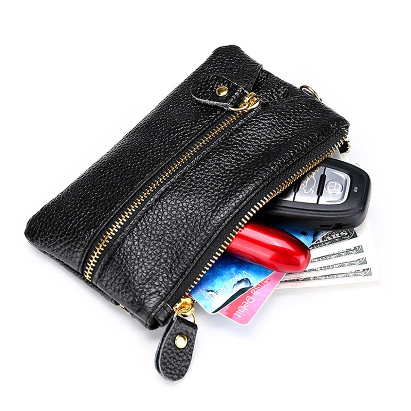 Vintage Leather Wallet Key Holder Organizer