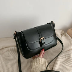 Vintage Small Flap Messenger Bag PU Leather Women Shoulder Crossbody Bag