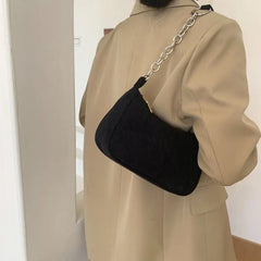 Vintage Small Square Plush Shoulder Bag