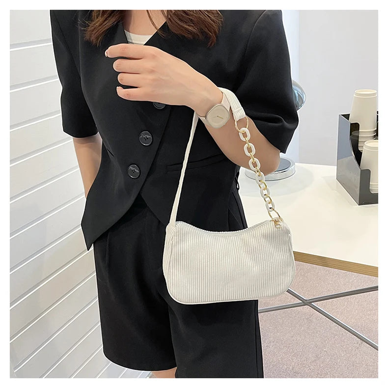 Vintage Small Square Plush Shoulder Bag