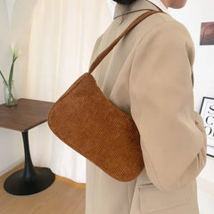 Vintage Small Square Plush Shoulder Bag