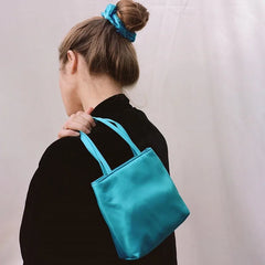 Vintage Small Satin Shoulder Bag for Women High Quality Purse Handbag