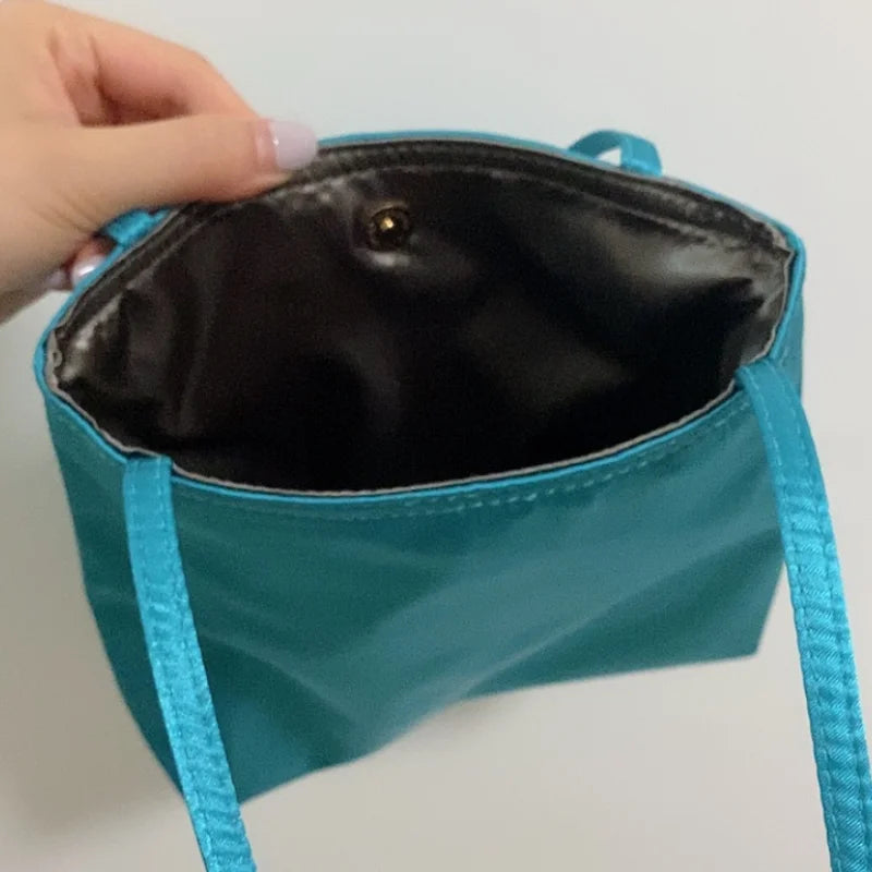 Vintage Small Satin Shoulder Bag for Women High Quality Purse Handbag