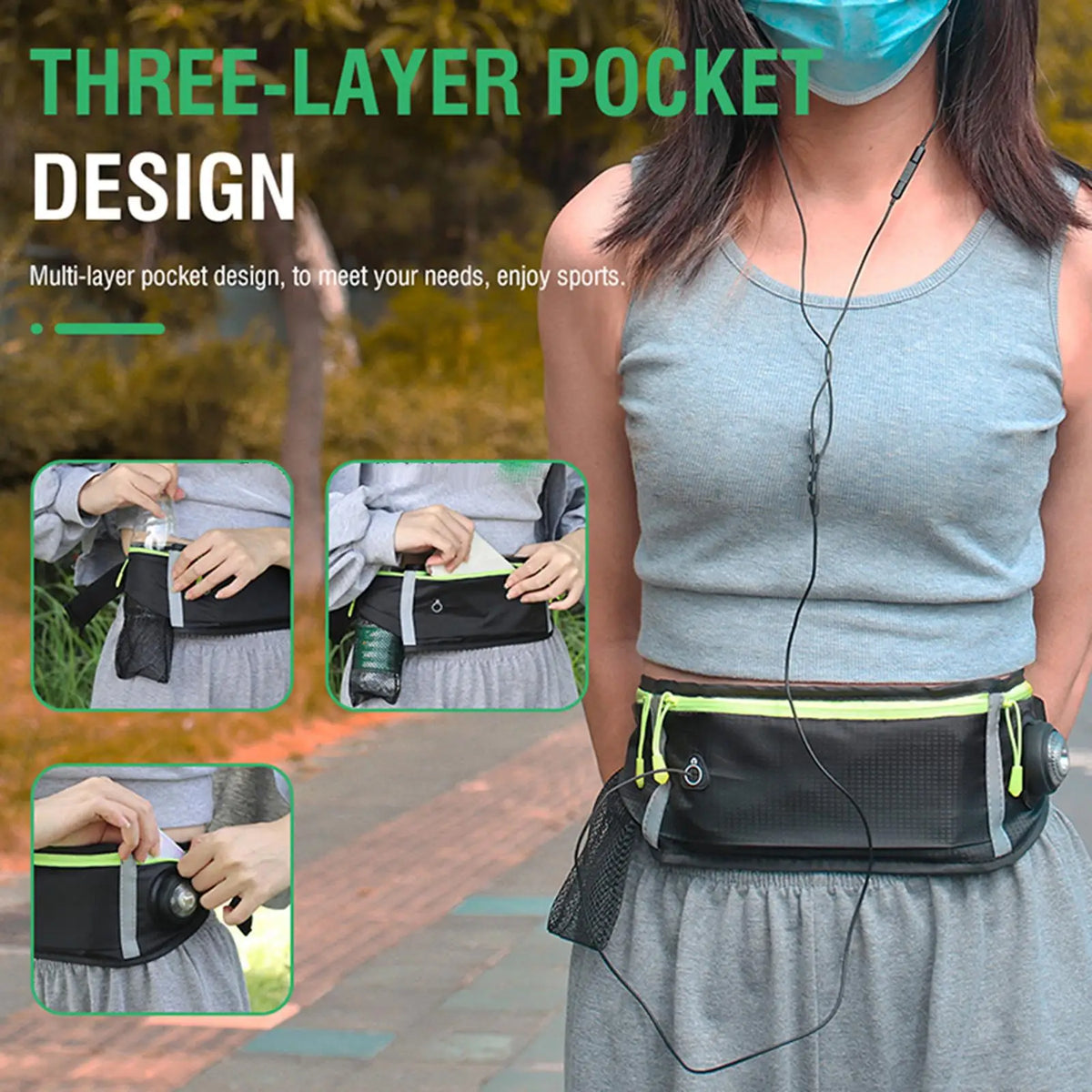 Waist Bag LED Lights Waterproof Night Lights for Running